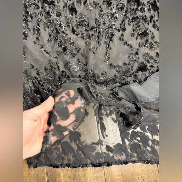 Size L Sheer Long Sleeved Animal Print Maxi Key Hole Round Neck Dress whimsigoth - Picture 10 of 13